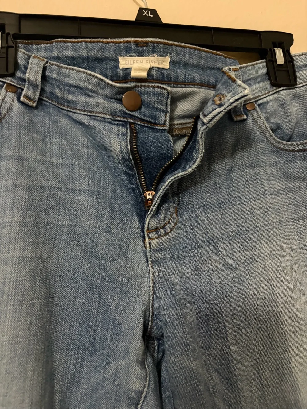 Eileen Fisher Light Blue Cropped Straight-Leg Jeans